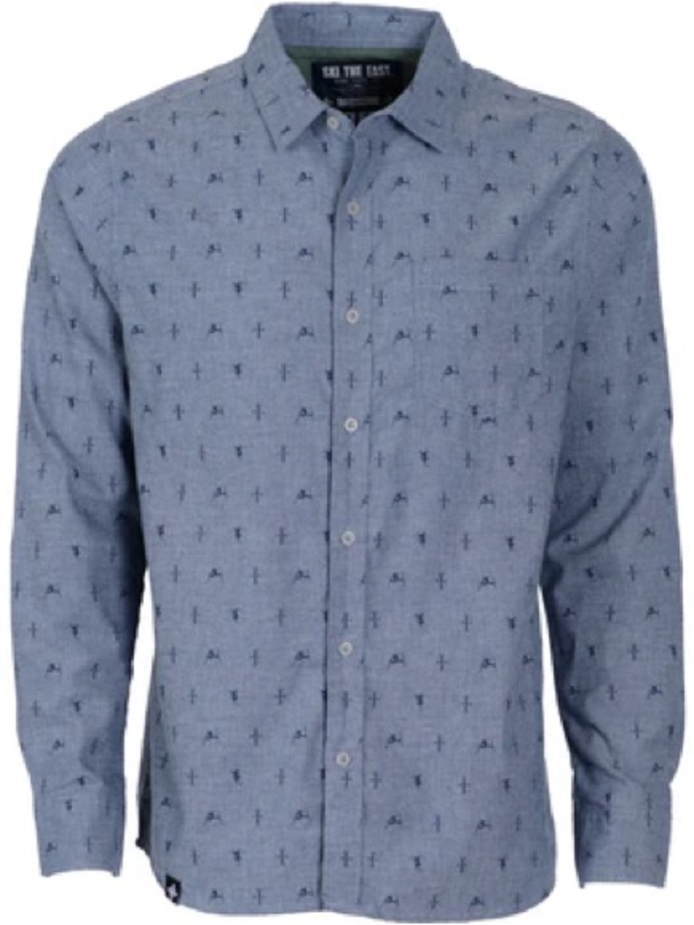 Ski the East Long Sleeve Button Down Shirt SZ L